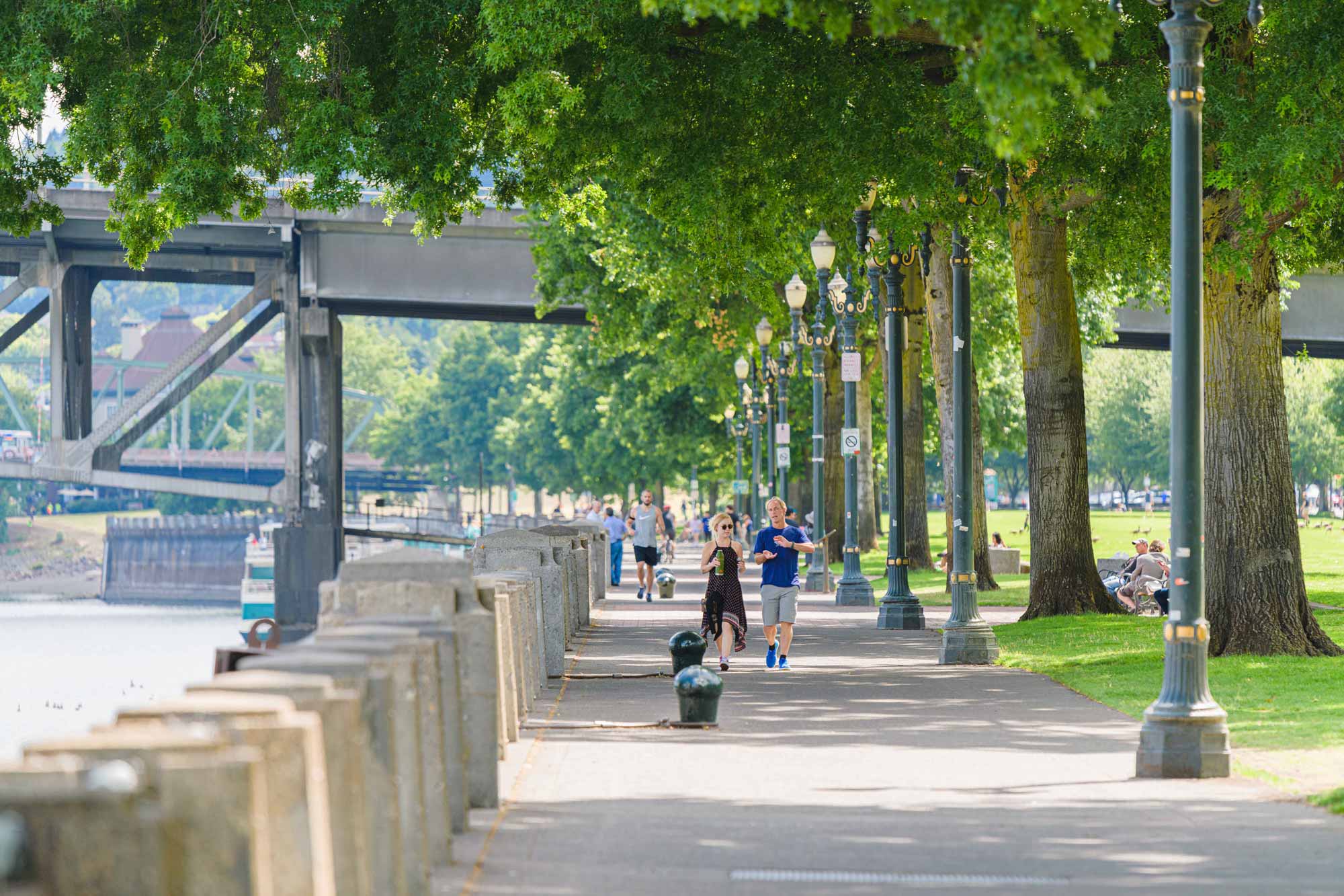 Urban run along downtown Portland waterfront